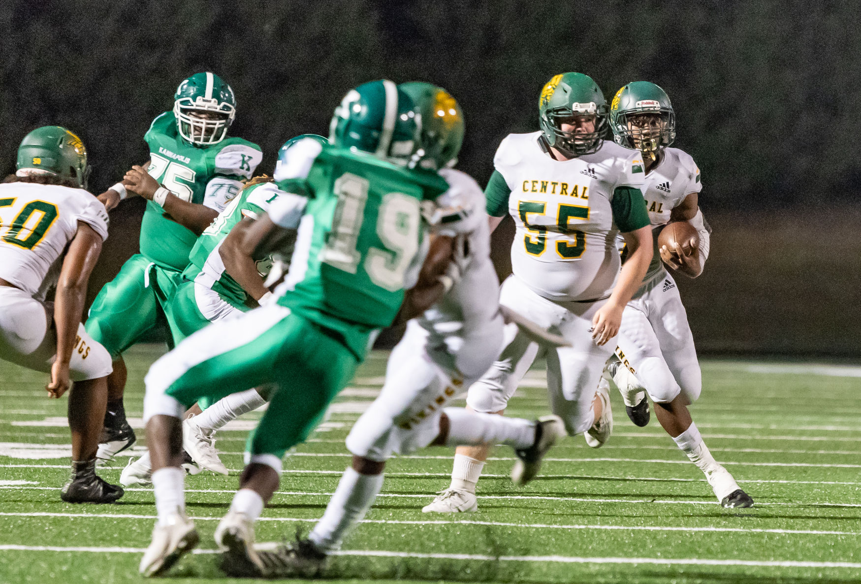 Friday night high school football action